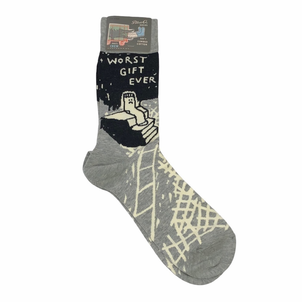 NWT Blue Q novelty socks Worst Gift Ever sad sock
